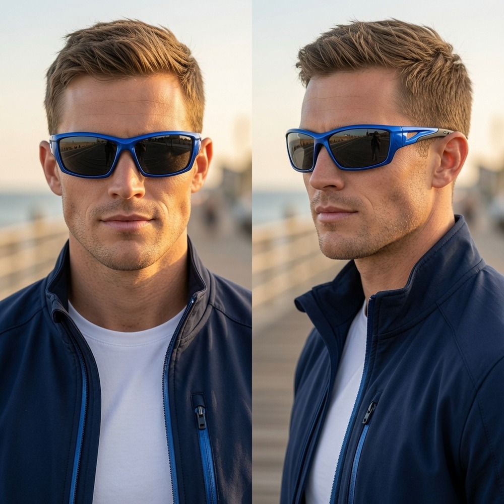 Sport‎ Sunglasses Men Blue Frame UV Protection Driving Fishing Running UV400 New